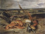 Eugene Delacroix Style life with lobster oil painting reproduction